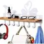 GRECLE Coat and Hat Rack Wall Mounted or Easy-to-Apply 3M Mounting Tape, Home Hook, Garment Rack, Clothes Hanger Holder, Coat Hook Rail with Bamboo Shelf, Wood Organizer Storage ? 8 or 6 Metal Hooks GRECLE Coat and Hat Rack Wall Mounted or Easy-to-Apply 3M Mounting Tape, Home Hook, Garment Rack, Clothes Hanger Holder, Coat Hook Rail with Bamboo Shelf, Wood Organizer Storage ? 8 or 6 Metal Hooks
