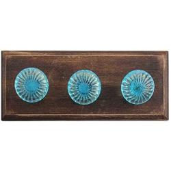 Indianshelf Handmade 1 Artistic Vintage Blue Wooden Royal Big Daisy Key Hooks Hangers/Clothes Hooks for Doors