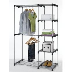 Closet Organizer Storage Rack Portable Clothes Hanger Home Garment Shelf Rod G68 Useful Product