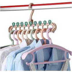 10pcs Random Color Magic Multi-Port Support Circle Clothes Hanger Clothes Drying Rack Multifunction Plastic Clothes Hangers Home Storage Hangers