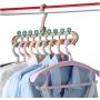 10pcs Random Color Magic Multi-Port Support Circle Clothes Hanger Clothes Drying Rack Multifunction Plastic Clothes Hangers Home Storage Hangers