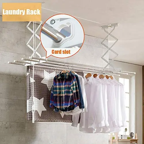 Wall Mounted Retractable Clothes Airer - Ceiling Mounted Laundry Drying Rack-Space Save-Laundry Rack Drying Hanger Clotheshorse Wall Mounted Retractable Clothes Airer - Ceiling Mounted Laundry Drying Rack-Space Save-Laundry Rack Drying Hanger Clotheshorse