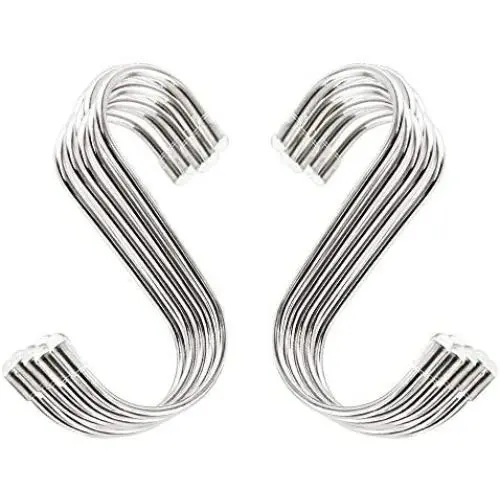 Closet Kitchen Metal Hanging Hooks,20 Pack 3.4'' S Shaped Hooks Stainless Steel Metal Hangers Hanging Hooks Closet Kitchen Metal Hanging Hooks,20 Pack 3.4'' S Shaped Hooks Stainless Steel Metal Hangers Hanging Hooks