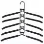 SUPOW Clothes Hangers, 5 in 1 Multi-Layer Nop-Slip Wardrobe Clothes Rack Metal Space Saver Clothes Storage Clothes Rack for Jacket, Coat, Sweater,Trousers, Shirt, T-Shirt, Ect.(Kids Size) (Black)