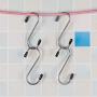 4pcs Stainless Steel Hanger Clasp Rack Shape Hooks for Clothes Pot Pan Towel Dish Cloth Hanger Hooks
