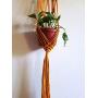 Macrame boho wall Plant Hanger for indoor and patio, knotted wall plant hanger flower pot holder,macrame pod-40 L&quotx7W"