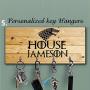 Key Hanger, Personalized Key Holder, Anniversary Gift, Housewarming Gift, game of thrones key holder,custom key rack,custom key holder,stark gift, stark key holder, key holder for wall