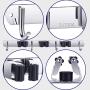 MIAOKE 2PCS Broom Mop Holder, Wall Mount Mop Hook, Stainless Steel Wall Mounted Storage Organizer Heavy Duty Tools Hanger with 3 Racks 4 Hooks for Kitchen Bathroom Garage Closet Office and Garden