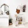 Clothing Rack, Nursery Decor, Dress Up Station, Kids Clothing Storage, FOLDS UP, 40x26 in Tall Wooden Clothes Rack with Canvas Storage Shelf