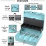 Cash Boxes with Key Lock - Steel Tiered Money Coin Tray with Lid Cover and Bill Slots | Portable Compact Safe | 4 Keys | Cyan Metal Lockable Storage Boxes for Change, Petty Cash, Fundraiser, Garage Sale