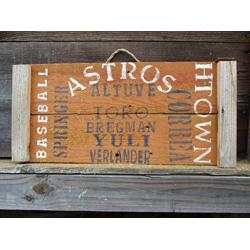 Vintage look HOUSTON ASTROS Altuve Springer Correra Yuli Toro Bregman Verlander Baseball H-Town jute hanger antique style primitive style. weathered wood sign