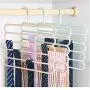 5PC Random Color 5-Layer Clothes Hanger Drying Racks Multi-Functional Innovative Hanger Multi-Storey Scarf Racks Anti-Slip Pants Folder Decoration