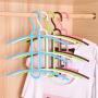 wing1 3 Layers Fish Bone Shaped Plastic Cloth Hanger Hook Clothes Holder Drying Rack Clothing Organizer Space Saver Non Slip Hangers,White