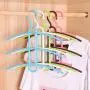 wing1 3 Layers Fish Bone Shaped Plastic Cloth Hanger Hook Clothes Holder Drying Rack Clothing Organizer Space Saver Non Slip Hangers,White
