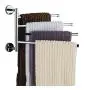 Bekith 16 inch Wall-Mounted Stainless Steel Swivel Bars Bathroom Towel Rack Hanger Holder Organizer (4-Arm)