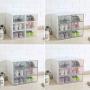 Yagaga Stackable Shoe Storage, 6 Pcs Transparent Shoe Boxes Flip Design Plastic Storage Case Organizer Dustproof Clear Plastic Shoe Storage Boxes for Home (White)