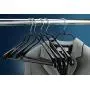 Mawa by Reston Lloyd BodyForm Series Non-Slip Space-Saving Clothes Hanger with Bar for  Pants, 16-1/2", Style 42/LS, Set of 5, Black