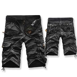 Mens Cargo Shorts, Fashion Casual Loose Relaxed Fit Multi-Pocket Camouflage Jogger Beach Pants