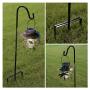 ExcMark Shepherd Hook 32 inch 1/2 inch Thick Use at Weddings, Hanging Solar Lights, Lanterns, Bird Feeders, Metal Hanger Hook (1, Black)