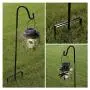 ExcMark Shepherd Hook 32 inch 1/2 inch Thick Use at Weddings, Hanging Solar Lights, Lanterns, Bird Feeders, Metal Hanger Hook (1, Black)