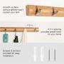 LANGRIA Wall Mounted Floating Coat Rack with Foldable 5 Hooks Storage Shelf for The Clothes and Hat