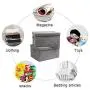YueYue Large Fabric Storage Boxes with Lids,2 Pack Foldable Cloth Storage Box,Fabric Clothes Container Great for Organizers Bedroom Closet Living Room Grey (17.7 YueYue Large Fabric Storage Boxes with Lids,2 Pack Foldable Cloth Storage Box,Fabric Clothes Container Great for Organizers Bedroom Closet Living Room Grey (17.7
