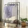 SONGMICS Industrial Pipe Clothes Rack Double Rail on Wheels with Commercial Grade Clothing Hanging Rack Organizer for Garment Storage Display, Black UHSR60B SONGMICS Industrial Pipe Clothes Rack Double Rail on Wheels with Commercial Grade Clothing Hanging Rack Organizer for Garment Storage Display, Black UHSR60B