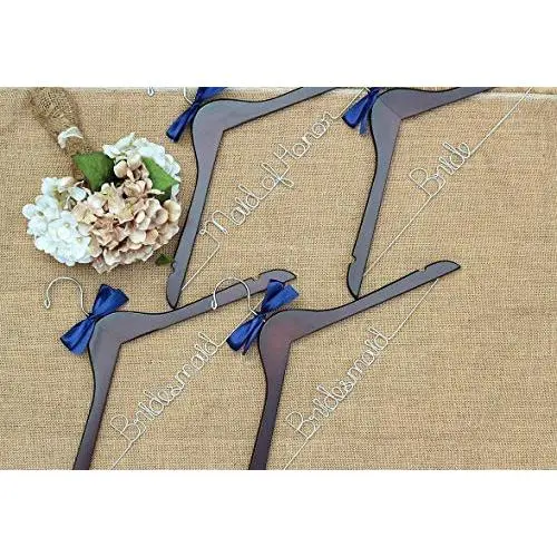 Set of 4 Bridal Party Hangers, Custom Hanger, Wedding Party Hangers, Bridesmaid Gift, Bride Hanger Set of 4 Bridal Party Hangers, Custom Hanger, Wedding Party Hangers, Bridesmaid Gift, Bride Hanger