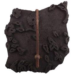 Indianshelf Handmade 1 Artistic Vintage Black Wooden Block Rail Hooks Hangers/Key Hooks for Modern Wall