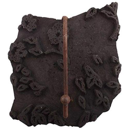 Indianshelf Handmade 1 Artistic Vintage Black Wooden Block Rail Hooks Hangers/Key Hooks for Modern Wall