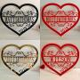 Personalized Valentine Wreath Door Hanger Sign Couples Names Wedding Gift Laser Cut Heart Love Decor Wall Hanging Monogrammed Signs Valentines Day Centerpiece Custom Family Name Established Year