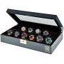 Elegant, 12 Slot Watch Boxes Organizer with Lock | Premium Jewelry & Watch Display Case | Storage Cases for Watches | Large, Glass Lid | Carbon Fiber Design Black Wooden Watch Holder | Oversized | Gift