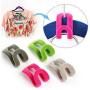 20pcs Mini Flocking Clothes Hanger Home Easy Hook Closet Organizer Hanging Hook Random Color