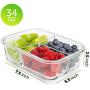 Prep Naturals Glass Meal Prep Containers 3 Compartment - Bento Boxes Containers Glass Food Storage Containers with Lids - Food Containers Food Prep Containers Glass Storage Containers with Lids 3 Pack