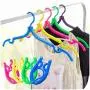 XREXS 10pcs Portable Travel Hangers Foldable Plastic Travel Suit Coat Clothes Hangers w Anti-slip Grooves (10pcs assorted colors)