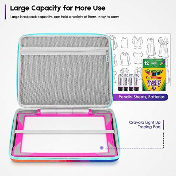 Hearoo Hard Travel Carrying Storage Case for Crayola Light-up Tracing Pad,  Large Capacity for Tracing