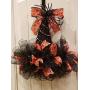 SPIDERS & WITCHES HALLOWEEN DECO MESH WITCH HAT DOOR DECOR - FREE SHIPPING - WREATH HANGER INCLUDED