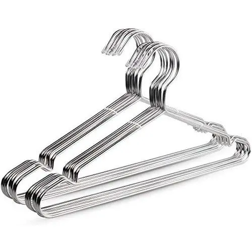 JUNING 20 Pack Stainless Steel Strong Metal Wire Hangers Clothes Hangers 16 Inch JUNING 20 Pack Stainless Steel Strong Metal Wire Hangers Clothes Hangers 16 Inch