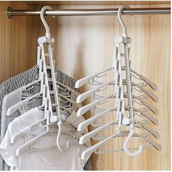 2pcs Telescopic Cloth Hangers Folding Drying Clothes Trousers Pants Hanger with Clips Wardrobe Hooks Home Storage