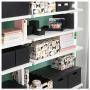 IKEA TJENA 2 Pack Black Foldable Storage Boxes with Lid/Office, Storage, Supplies, Organization, Small Parts (Black)