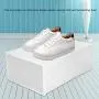AUNMAS 2 Pcs Clear Plastic Shoe Storage Tidy Organizer Boxes Colorful Liter Stacking Drawer Transparent Storage Shoes Box(3#)