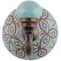 Indianshelf Handmade 1 Artistic Vintage Green Ceramic Etched Rail Hooks Holders/Wall Hooks for Frames
