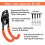 Wall Mount Double Hook,Heavy Duty Steel Garage Storage Utility Hooks with Anti-Slip Coating,Load Capacity 66 LB (4Pack Orange 2.8" Round J Hook)