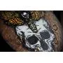 Deaths-Head Hawkmoth on Skull Crescent Moon Hand Made 4 Hook Jewelry Key Hanger Organizer Deaths-Head Hawkmoth on Skull Crescent Moon Hand Made 4 Hook Jewelry Key Hanger Organizer