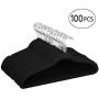 Yaheetech Velvet Suit Hangers 100 Pack, Non Slip Ultra Thin Space Saving 360 Degree Swivel Black Clothes Hanger Hook