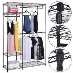 Home Closet Organizers 48&quotx18&quotx71" Closet Organizer Garment Rack Portable Clothes Hanger Shelf