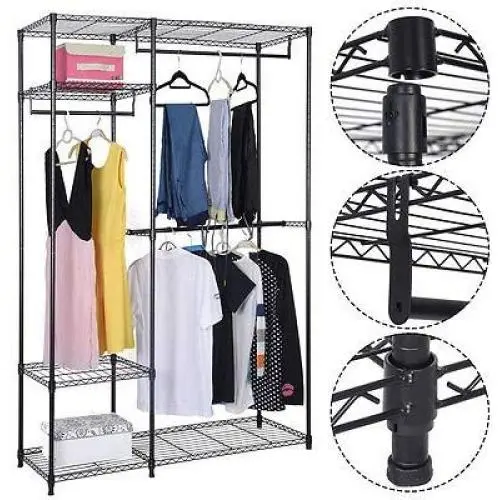 Home Closet Organizers 48"x18"x71" Closet Organizer Garment Rack Portable Clothes Hanger Shelf Home Closet Organizers 48"x18"x71" Closet Organizer Garment Rack Portable Clothes Hanger Shelf