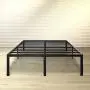 Olee Sleep 18 Inch Tall Heavy Duty Steel Slat/ Anti-slip Support/ Easy Assembly/ Mattress Foundation/ Maximum Storage/ Noise Free/ No Boxes Spring Needed, Black