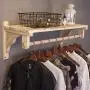 YGLight Hanger Coat Rack Hanger Storage Garment Display Retro Clothes Favorite Things Clothing Store Cane Umbrellas Laundry Room Retail Solid Wood, Pine (Size : 10030cm)