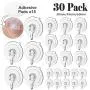 30 Pieces Suction Cup Hooks, Whaline Powerful Suction Hooks Heavy Duty Wall Hooks Hangers with Adhesive Pads for Bathroom Kitchen Shower Towel Ceiling Hanger